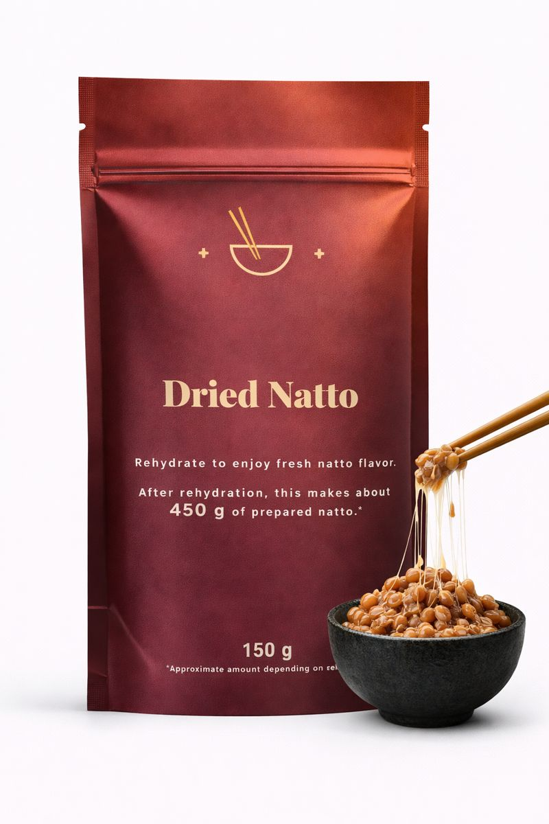 Natto séché 150g - jusqu'à 450g de natto une fois réhydraté - soja fermenté
